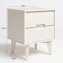 Ver imagem 3 de Mesa de Cabeceira 2 Gavetas 59,7x50cm Alana Branco