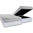 Ver imagem 1 de Cama Box Baú Casal: Colchão Molas Ensacadas Luckspuma Luck + Base Crc Courano White (138x188)