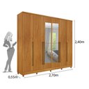 Ver imagem 7 de Guarda Roupa Casal Com Espelho e 10 Pés 6 Portas 8 gavetas Sevilla Tcil Móveis Sevilla com espelho e