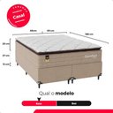 Ver imagem 4 de Cama Box Casal Bipartido + Colchão Comfort Class Pillow Top Bege/suede Bege
