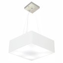 Ver imagem 1 de Lustre Pendente Quadrado Vivare Md-4196 Cúpula em Tecido 15/45x45cm - Bivolt - Branco - Bivolt