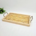 Ver imagem 2 de Bandeja De Madeira E Bambu 3x40x26cm Decoração