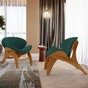 Ver imagem 2 de Kit 4 Poltronas Decorativa Orgânica Sala Living Kadosh L02 Bouclê Verde - Lyam Decor