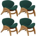 Ver imagem 1 de Kit 4 Poltronas Decorativa Orgânica Sala Living Kadosh L02 Bouclê Verde - Lyam Decor