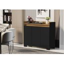 Ver imagem 4 de Aparador Buffet Real 3 Portas Preto/mel Primus Móveis