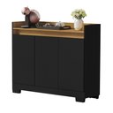 Ver imagem 1 de Aparador Buffet Real 3 Portas Preto/mel Primus Móveis