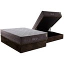 Ver imagem 1 de Conjunto Box Baú Casal: Colchão Molas Anjos Ensacadas Masterpocket New King Brown + Base Crc Suede