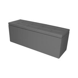 Kit Painel e Calçadeira Baú Queen 1,60m Roma Corano Cinza - Pallazio - 7