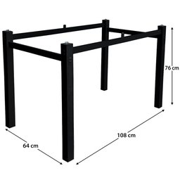 Pés para Mesa de Jantar Base de Mesa 1,20 para Tampos de Vidro Madeira ou Granito Preto Ql - 3