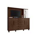 Ver imagem 1 de Cômoda Alta Com Painel /Multiuso/ Sapateira/Organizador STARS ParaTV Até 42'' 5 Gavetas Com Corrediç