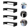 Kit 4 Cabideiro Aéreo Preto de Parede com Prateleira Porta Roupas Quarto Lavanderia - 3