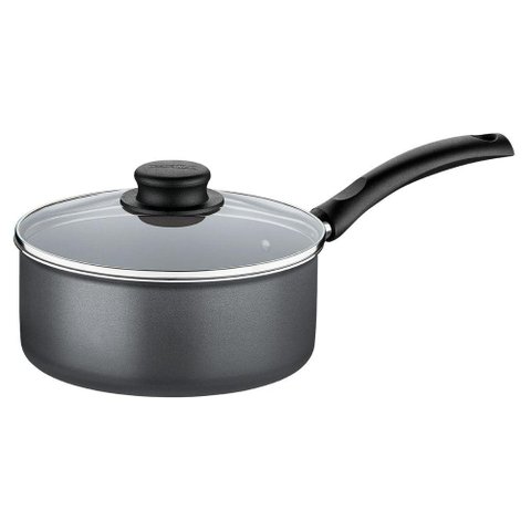 Panela Antiaderente com Tampa de Vidro 16 Cm 1,4l Turim Grafite Tramontina