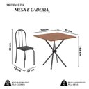 Ver imagem 3 de Conjunto de Mesa Tubular 70cm x 70cm Tampo em MDF com 4 Cadeiras Ane B Prata/Preto/Martelado