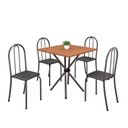 Ver imagem 2 de Conjunto de Mesa Tubular 70cm x 70cm Tampo em MDF com 4 Cadeiras Ane B Prata/Preto/Martelado