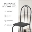 Ver imagem 6 de Conjunto de Mesa Tubular 70cm x 70cm Tampo em MDF com 4 Cadeiras Ane B Prata/Preto/Martelado