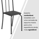 Ver mais imagens de Conjunto de Mesa Tubular 70cm x 70cm Tampo em MDF com 4 Cadeiras Ane B Prata/Preto/Martelado