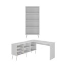 Ver imagem 5 de Kit Mesa de Costura 3 Gavetas 4 Nichos com Estante Retrô Multimóveis MP6107 Branco