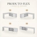 Ver imagem 6 de Kit Mesa de Costura 3 Gavetas 4 Nichos com Estante Retrô Multimóveis MP6107 Branco