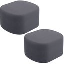 Ver imagem 1 de Kit 2 Puffs Decorativos Orgânico para Living Quarto 70cm Doha W01 Suede Cinza - Lyam Decor
