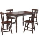 Ver imagem 1 de Conjunto Mesa de Jantar 125cm com 4 Cadeiras Multimóveis Cr50083 Castanho Castanho