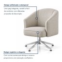 Ver imagem 4 de Kit 2 Poltronas Giratórias Linho Premium Base Alumínio Juliana