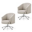 Ver imagem 2 de Kit 2 Poltronas Giratórias Linho Premium Base Alumínio Juliana