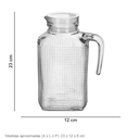 Ver imagem 3 de Jarra de Vidro 1,5L Transparente 23x12x8cm Água Suco Chá Bebidas Mesa Detox