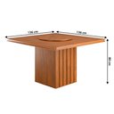 Ver imagem 3 de Kit Mesa de Jantar Santiago 136 Prato Giratorio e 6 Cadeiras Cinamomo/nevoa Boucle
