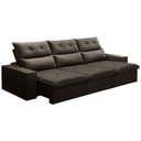 Ver imagem 1 de Sofá Retrátil Reclinável para Sala 4 Lugares 290cm Aires F04 Veludo Marrom Escuro - Lyam Decor
