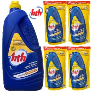 Hth Maxfloc Clarificante 01 Frasco + 04 Sachet Refis