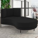 Ver imagem 2 de Chaise Longue Divã 164cm Braço Direito Logus D06 Veludo Preto - Mpozenato