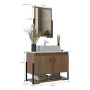 Ver imagem 3 de Gabinete Banheiro 60cm 2 Portas com Cuba e Espelheira Multimóveis CR10106 Noce/Calacata