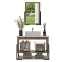 Ver imagem 4 de Gabinete Banheiro 60cm 2 Portas com Cuba e Espelheira Multimóveis CR10106 Noce/Calacata