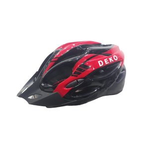 Capacete Com Sinalizador Led Ciclismo Mtb Vermelho Preto Deko:Vermelho/G