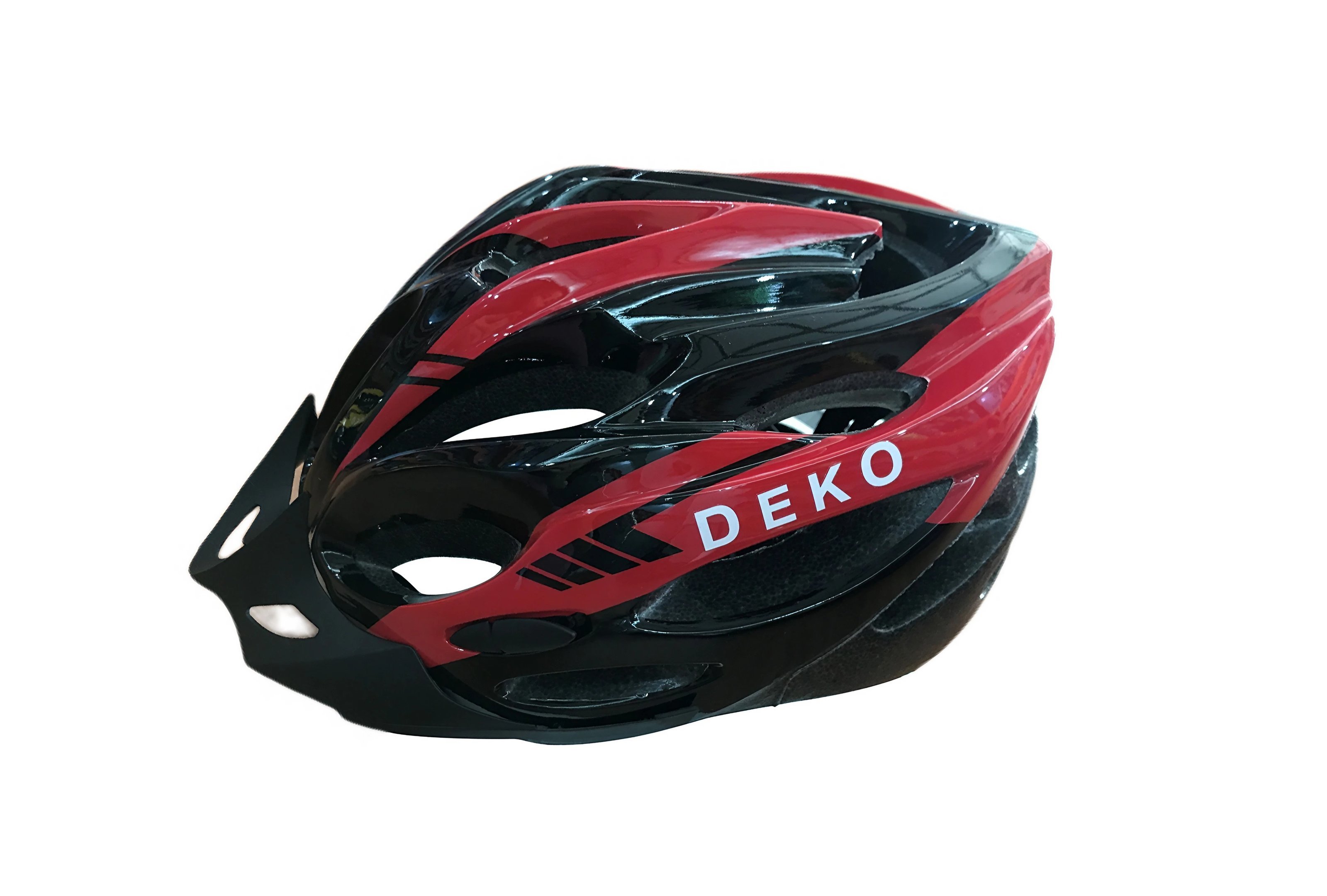 Capacete Com Sinalizador Led Ciclismo Mtb Vermelho Preto Deko:Vermelho/G - 4