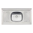 Ver imagem 1 de Pia de Apoio New Raggi 40 Aço Inox Natural 105x52x13cm - Tramontina 93040/527