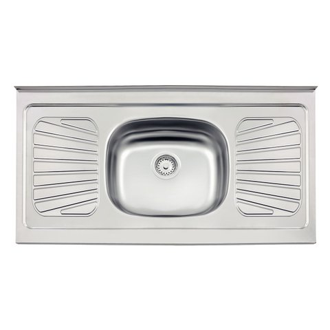 Pia de Apoio New Raggi 40 Aço Inox Natural 105x52x13cm - Tramontina 93040/527