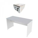 Ver imagem 2 de Escrivaninha Mesa Escritório 100CMX47CM 2 Gavetas 100cm Branca e Cinza Cristal