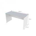 Ver imagem 3 de Escrivaninha Mesa Escritório 100CMX47CM 2 Gavetas 100cm Branca e Cinza Cristal