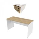 Ver imagem 2 de Escrivaninha Mesa Escritório 100CMX47CM 2 Gavetas 100cm Branca e Carvalho Mel Bege