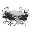 Ver imagem 5 de Kit com Mesa para Reunião 4 Lugares e Painel para Tv até 32 Polegadas