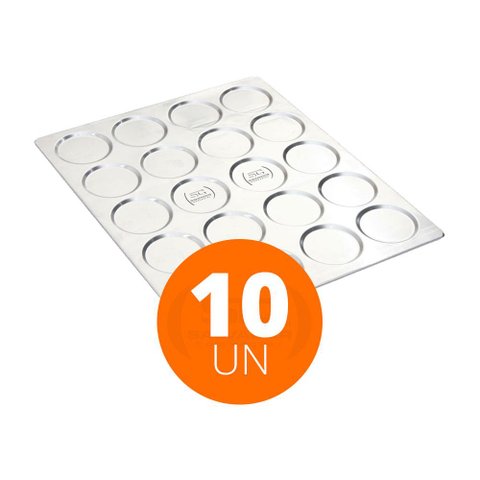 KIT - 10 Assadeiras para Pão de Hambúrguer 20 Cavidades Alumínio 58x70 APH20 Padaria - Imeca