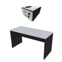 Ver imagem 2 de Escrivaninha Mesa Escritório 100CMX47CM 2 Gavetas 100cm Preto e Cinza Cristal