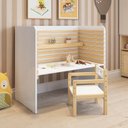 Ver imagem 1 de Conjunto Infantil com Escrivaninha e Cadeira Evolutiva Wave Casatema MadeiraOriginals Branco/Marrom