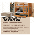 Ver imagem 2 de Beliche com Cama Auxiliar 03 Colchões D20 Treliche Completa Cor:Nature
