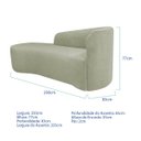 Ver imagem 3 de Kit Divã Recamier Orgânico França 250cm Lado Esquerdo e 2 Poltronas Amore Bouclé
