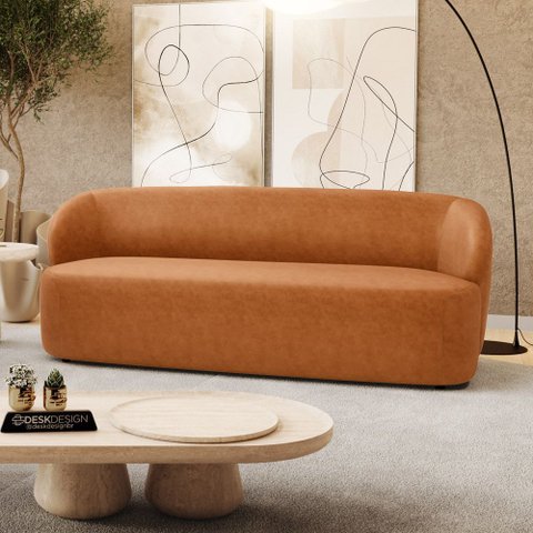 Sofá Orgânico Living Leez 170cm 02 Lugares Couríssimo Caramelo - Desk Design