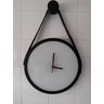 Relógio Adnet Preto Alça Preta Fundo Branco 30 cm Pino Pendurar - 3
