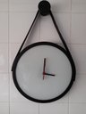 Ver imagem 3 de Relógio Adnet Preto Alça Preta Fundo Branco 30 cm Pino Pendurar