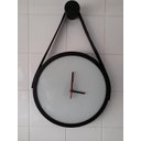 Ver imagem 1 de Relógio Adnet Preto Alça Preta Fundo Branco 30 cm Pino Pendurar
